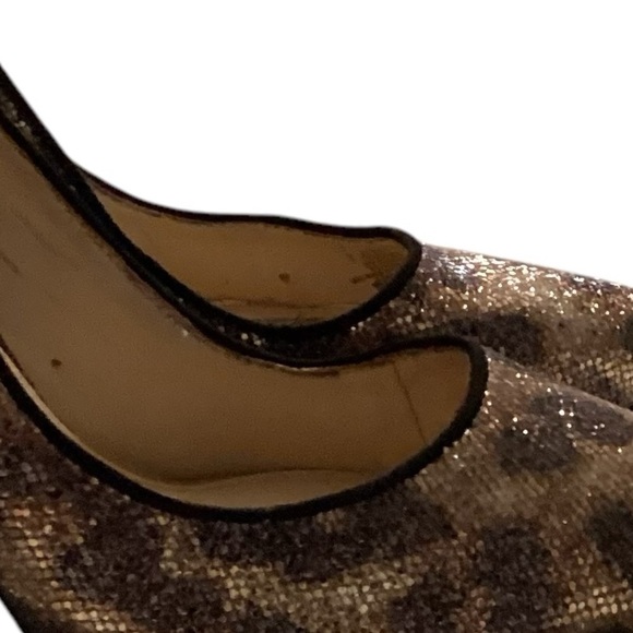 Jessica Simpson‎ golden leop print fabric heel size 7.5 - Picture 11 of 11